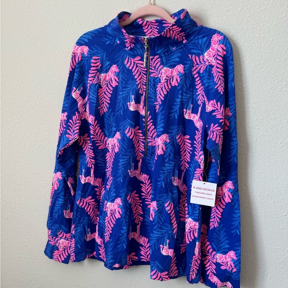 Lilly Pulitzer Jackets & Blazers - NWT UPF 50+ Skipper Popover Royal Purple Dazzle Size XL